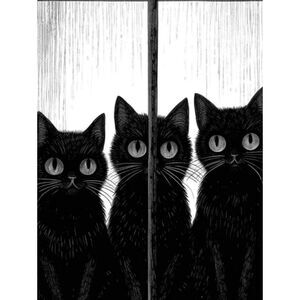 Black Cats Large Custom Fridge Magnet Home Kitchen Decor